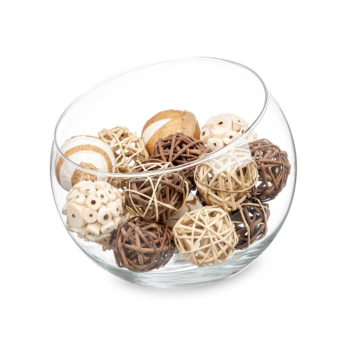 Dekoratives Ballset Gift Decor Weiß Braun 8 x 22 x 8 cm 9 x 25 x 8 cm (12 Stück)